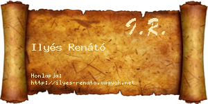 Ilyés Renátó névjegykártya